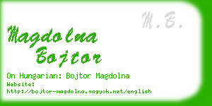 magdolna bojtor business card